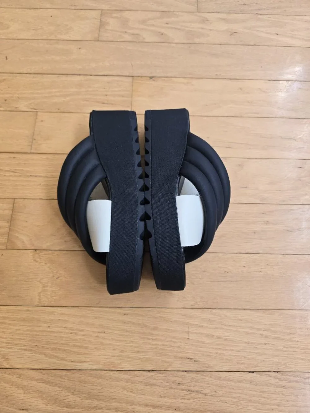 Sorel | Cameron Flatform Puff 'Black Sea Salt' platform sandals | WMS 9.5 - Picture 9 of 10